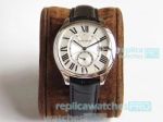 Swiss Replica Cartier Drive De Cartier Watch Silver Dial Leather Watch 40mm